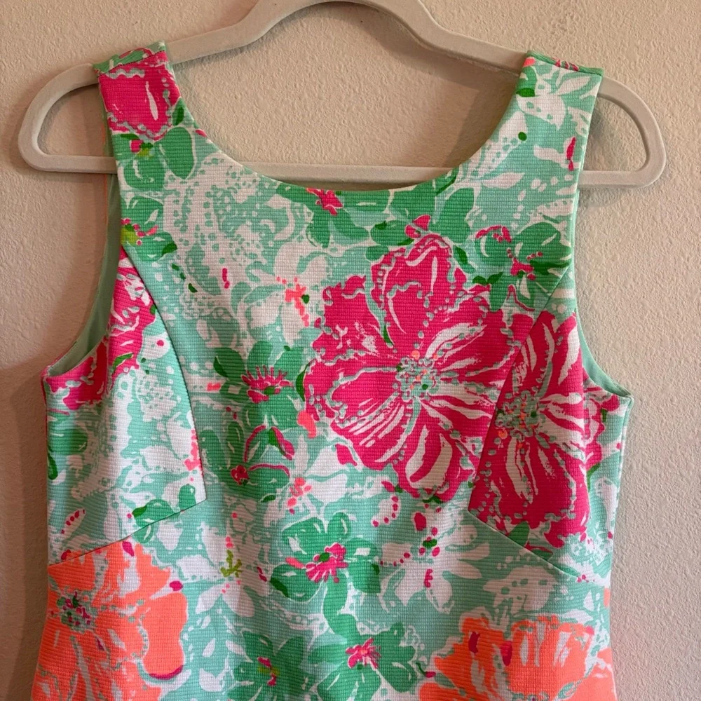Lilly Pulitzer Eden Mini Shift Dress Women’s Small Poolside Blue Floral - Picture 3 of 8